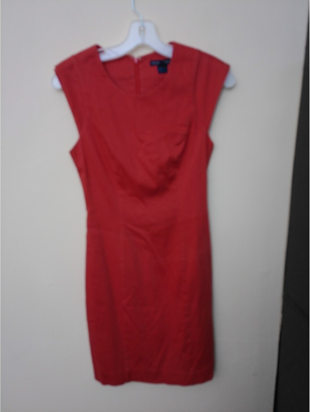 French‎ Connection Womens Sheath Dress Size 2 Red Pencil Cocktail Business